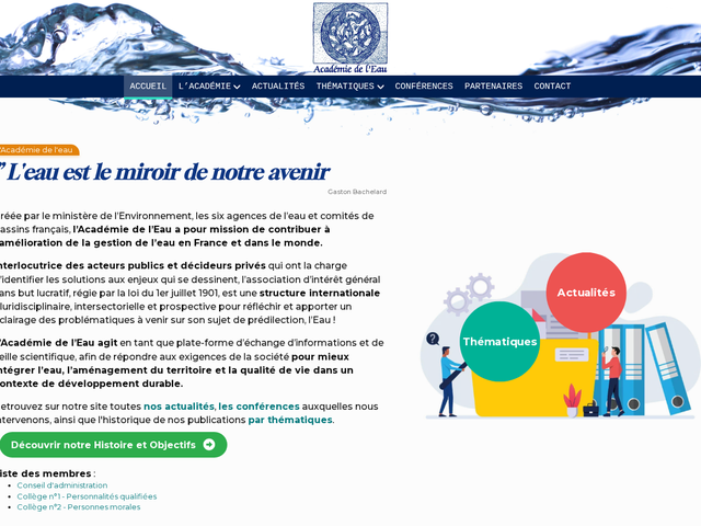 Le site de l'Académie de l'Eau